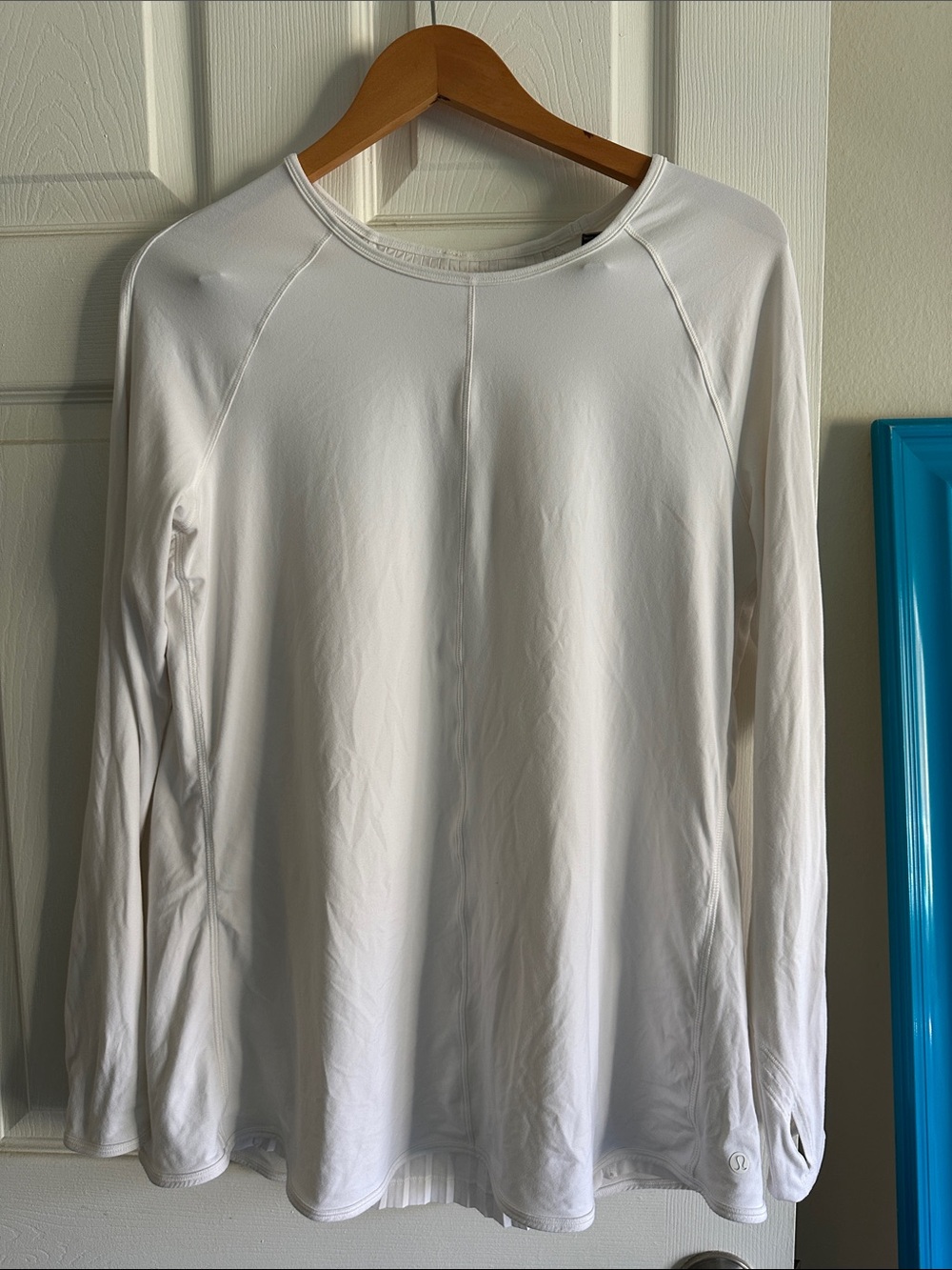 Lululemon White Long-Sleeve Crew Neck Top